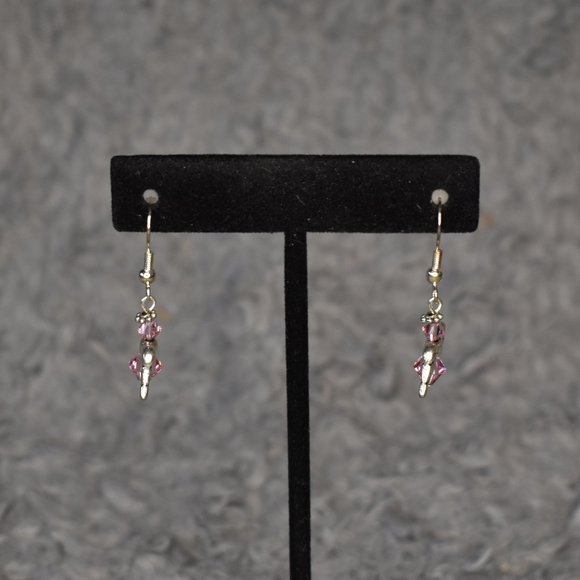 🔥 3/$15 NWT Handmade Pink and Silver Angel Earrings - Picture 5 of 7